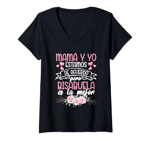 Damen Urgroßmutter Bisabuela Urgroßmutter Mamá Bisabuela T-Shirt mit V-Ausschnitt Damen Urgroßmutter Bisabuela Urgroßmutter Mamá Bisabuela T-Shirt mit V-Ausschnitt von Bisabuela Design For Spanish Great Grandmother