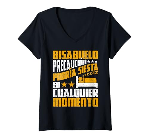 Damen Bisabuelo Urgroßvater Uropa Momento Bisabuelo T-Shirt mit V-Ausschnitt Damen Bisabuelo Urgroßvater Uropa Momento Bisabuelo T-Shirt mit V-Ausschnitt von Bisabuelo Design For Spanish Great Grandfather