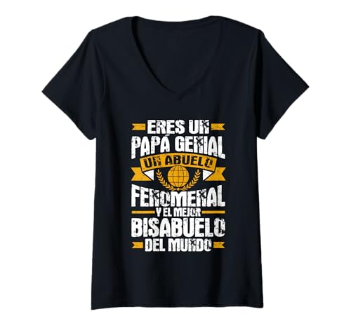 Damen Bisabuelo Urgroßvater Vatertag Fenomenal Bisabuelo T-Shirt mit V-Ausschnitt Damen Bisabuelo Urgroßvater Vatertag Fenomenal Bisabuelo T-Shirt mit V-Ausschnitt von Bisabuelo Design For Spanish Great Grandfather