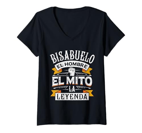 Damen Urgroßvater Vatertag Urgroßvater EL Hombre Bisabuelo T-Shirt mit V-Ausschnitt Damen Urgroßvater Vatertag Urgroßvater EL Hombre Bisabuelo T-Shirt mit V-Ausschnitt von Bisabuelo Design For Spanish Great Grandfather
