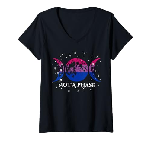 Damen Bisexueller Stolz ist Keine Phase T-Shirt mit V-Ausschnitt Damen Bisexueller Stolz ist Keine Phase T-Shirt mit V-Ausschnitt von Bisexual Pride Not A Phase