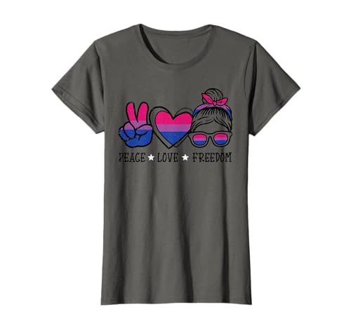 Peace Love Freedom Bisexual Girl Bi Pride Flag LGBTQ Women T-Shirt Peace Love Freedom Bisexual Girl Bi Pride Flag LGBTQ Women T-Shirt von Bisexual Shirts LGBT Pride Bi Men Women Gift