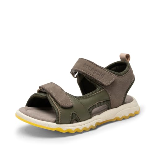 Bisgaard Kinder Sandalen COCO Grün-Grau Leder-Textil, Größe:28, Farbauswahl:mittelgrün von Bisgaard