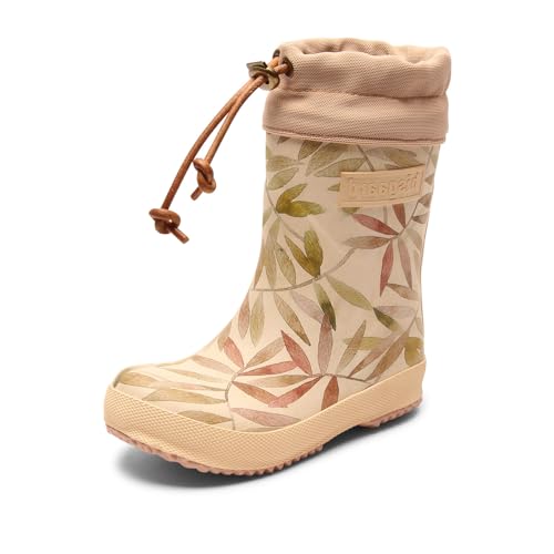 Bisgaard Unisex Kinder Thermo Gummistiefel, Beige Leaves, 38 EU von Bisgaard