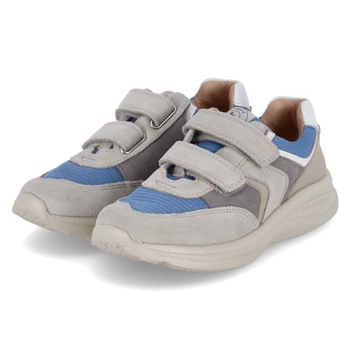 Bisgaard Jungen Low Sneaker Yuki Blau-Grau Leder-Textil-Mix, Größe:28, Farbauswahl:grau-Kombi von Bisgaard