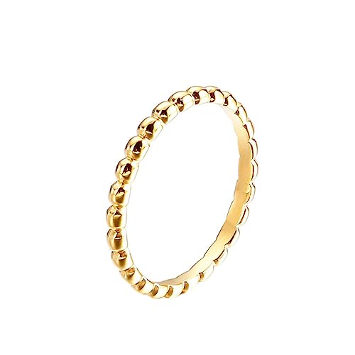 Bihsilin Damen Ringe Edelstahl, Gold Ring Personalisiert Schmal 2MM Bandring Trauringe Hochzeit Ringe Frauen Nickelfrei Größe 54 (17.2) von Bishilin