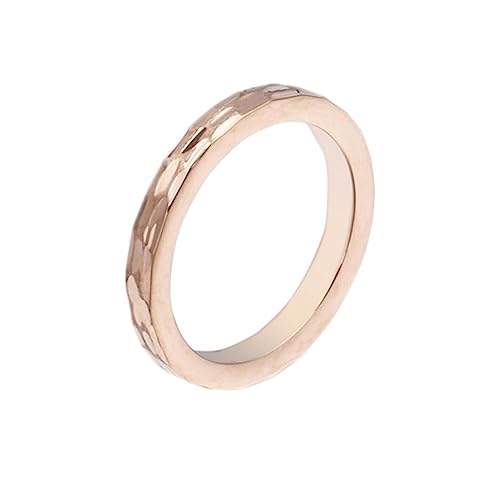 Bihsilin Damen Ringe Edelstahl, Rosegold Ring Personalisiert Schmal 3MM Bandring Trauringe Hochzeit Ringe Frauen Nickelfrei Größe 62 (19.7) von Bishilin