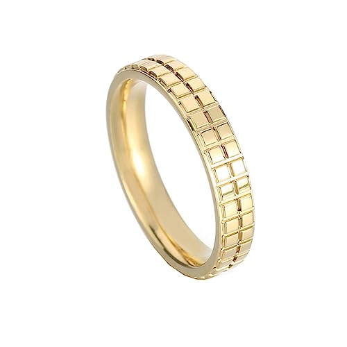 Bihsilin Edelstahl Ringe für Frauen, Hochzeit Ring Damen 4MM Poliert Bandring Gold Ringe Personalisiert Nickelfrei Größe 54 (17.2) von Bishilin