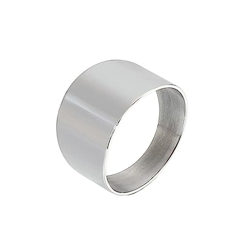 Bihsilin Frauen Ringe Edelstahl, Verlobungsringe Breit Matt Ring Damen Personalisiert Silber Größe 62 (19.7) von Bishilin