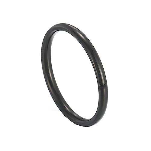 Bihsilin Ring Edelstahl Damen, Ringe Personalisiert 2MM Schmal Bandring Hochzeit Ring Nickelfrei für Frauen Schwarz Gr.65 (20.7) von Bishilin