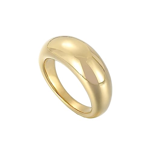 Bihsilin Ring Edelstahl Damen, Ringe Personalisiert Vintage Poliert Hochzeit Ring Nickelfrei für Frauen Gold Gr.57 (18.1) von Bishilin