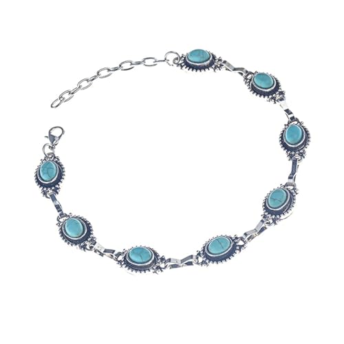 Bishilin Fußkettchen Wasserfest Damen, Fusskette Türkis Knöchelkette Strand Kette Barfuß 28CM Lang von Bishilin