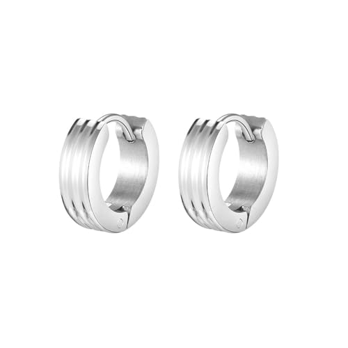 Bishilin Creolen Edelstahl, Ohrringe Herren Hoop Silber Creolen Ohrringe in Bijouterie von Bishilin