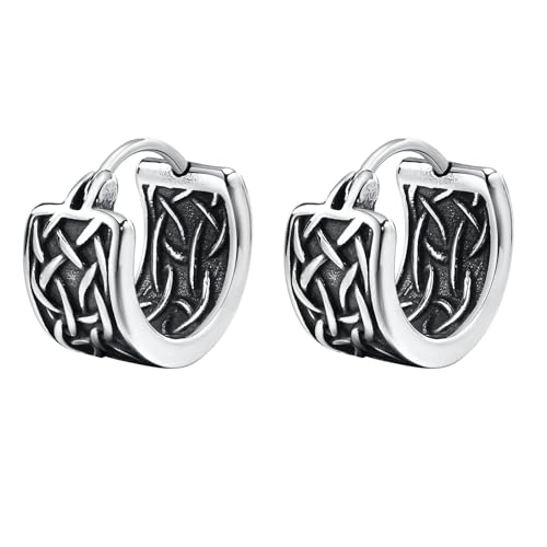 Bishilin Creolen Edelstahl, Ohrringe Herren mit Keltische Knoten Altsilber Creolen Ohrringe in Bijouterie von Bishilin