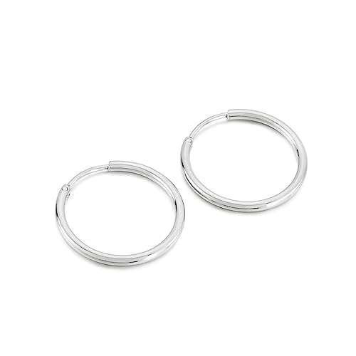 Bishilin Creolen Edelstahl Silber, Ohrringe Damen Hoop 28MM Creolen Ohrringe Mädchen Nickelfrei in Bijouterie von Bishilin