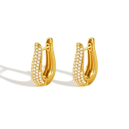 Bishilin Creolen Edelstahl Vergoldet Damen, Ohrringe U Form mit Zirkonia Gold Creolen Ohrringe Nickelfrei Modeschmuck Bishilin Creolen Edelstahl Vergoldet Damen, Ohrringe U Form mit Zirkonia Gold Creolen Ohrringe Nickelfrei Modeschmuck von Bishilin