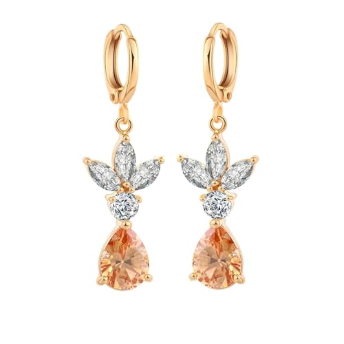 Bishilin Creolen Gold 750 18K Echgold, Ohrringe Allergiefrei Damen Creolen mit Anhänger Blatt Tropfen Citrin Frauen Ohrringe Hängend für Hochzeit Bishilin Creolen Gold 750 18K Echgold, Ohrringe Allergiefrei Damen Creolen mit Anhänger Blatt Tropfen Citrin Frauen Ohrringe Hängend für Hochzeit von Bishilin
