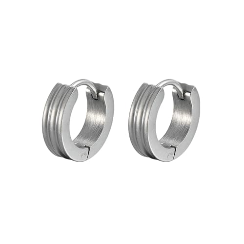 Bishilin Creolen Herren Edelstahl, Ohrringe Creolen Hoop Altsilber Ohrringe Allergiefrei für Männer von Bishilin