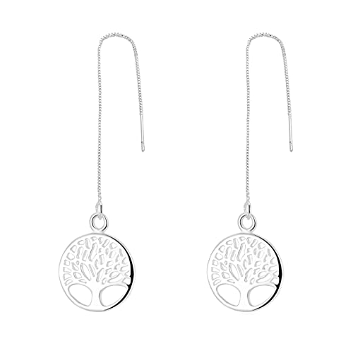Bishilin Durchzieher Ohrringe Versilbert Damen, Ohrringe Lebensbaum Ohrringe Jugendstil Modeschmuck von Bishilin