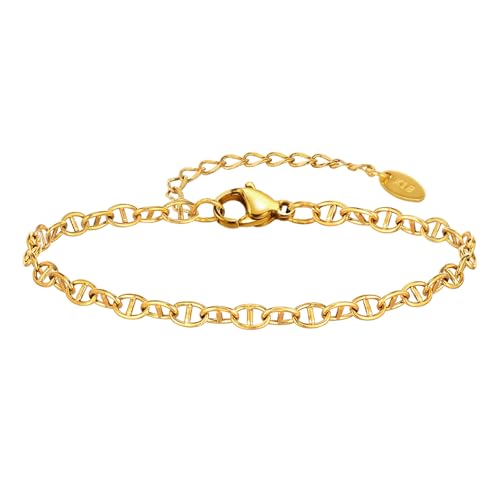 Bishilin Edelstahl Armband Damen, Armbänder Frauen 21CM 3MM Bohnenkette Partnerarmband Personalisiert Charm Armband 21CM Gold Bishilin Edelstahl Armband Damen, Armbänder Frauen 21CM 3MM Bohnenkette Partnerarmband Personalisiert Charm Armband 21CM Gold von Bishilin