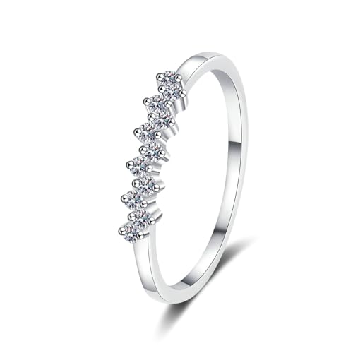 Bishilin Eheringe Platin 950 Einzeln Damen, Frauen Ring Schmal mit 0.2ct Diamant Verlobungsringe Trauringe ohne Nickel Gr.57 (18.1) von Bishilin