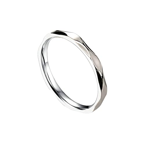 Bishilin Frauen Ringe Edelstahl, Damen Ring Personalisiert Schmal 2MM Bandring Freundschaftsring Silber Ringe in Bijouterie Gr.55 (17.5) von Bishilin