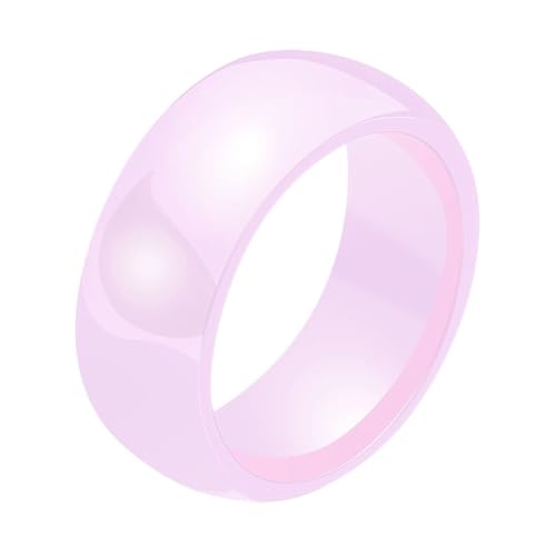 Bishilin Freundschaftsringe Herren Keramik, Ring Personalisiert 8MM Glänzend Bandring Partnerringe Männer Ringe Nickelfrei Rosa Gr.57 (18.1) von Bishilin