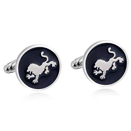 Bishilin Herren Business Manschettenknöpfe Edelstahl Löwe Tier Hemd Manschettenknopf Silber von Bishilin