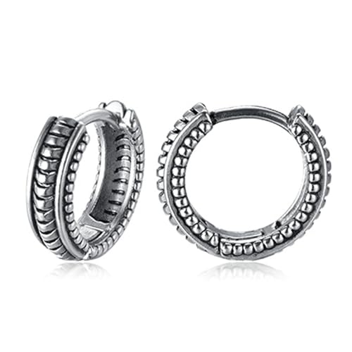 Bishilin Herren Ohrringe Edelstahl, Creolen Ohrringe Hoop Geometrie Altsilber Ohrringe Hypoallergen für Männer von Bishilin