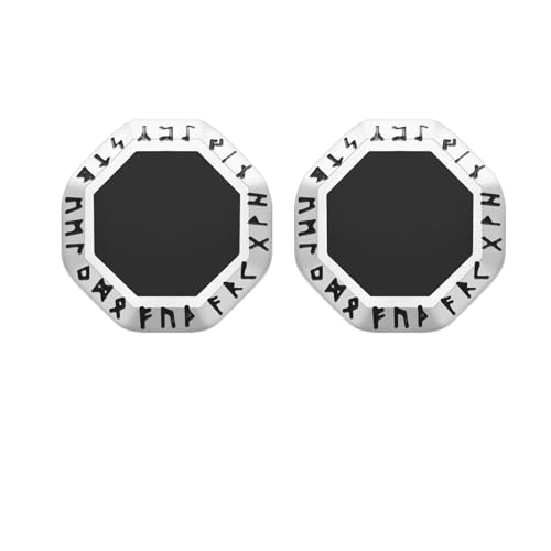 Bishilin Herren Ohrringe Edelstahl, Ohrstecker Männer Wikinger mit Email Silber Ohrringe in Bijouterie von Bishilin