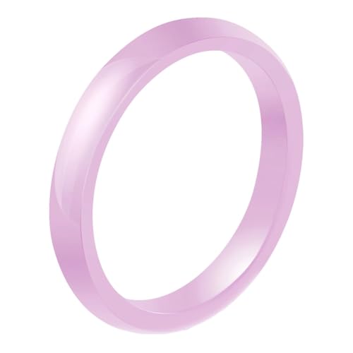 Bishilin Herren Ring Keramik, Ringe Personalisiert Schmal 3MM Glänzend Bandring Freundschaftsringe Männer Ring Nickelfrei Rosa Größe 57 (18.1) von Bishilin