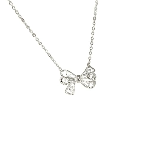 Bishilin Kette 750 Weißgold Damen, Halskette Weißgold 45CM Charms Anhänger Knoten Hochzeit Kette für Frauen Braut von Bishilin
