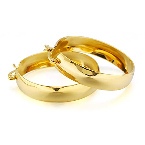 Bishilin Modeschmuck Edelstahl Creolen Ohrringe Gold Damen Ohrringe Nickelfrei Modeschmuck 30MM Breit Kreise von Bishilin