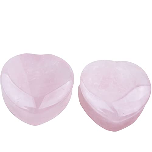 Bishilin Ohr Tunnel, Ohr Plug 12MM Damen Herz Rosa Quarz Piercing Tunnel Ohr Expander 2er Set von Bishilin