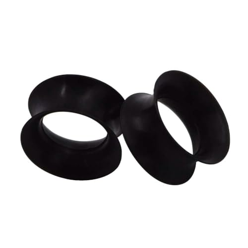 Bishilin Ohr Tunnel Silikon, Ohr Plug 16MM Damen Silikon Hoop Schwarz Piercing Tunnel Ohr Expander Set von Bishilin