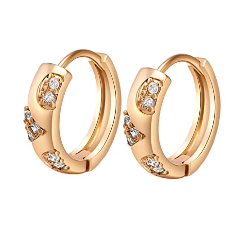 Bishilin Ohrringe Damen Vergoldet, Creolen mit Zirkonia Gold Creolen Ohrringe Nickelfrei Modeschmuck von Bishilin