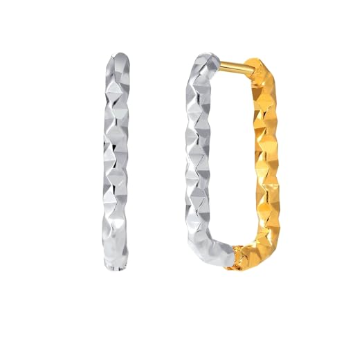 Bishilin Ohrringe Edelstahl Damen, Creolen Geometrie Silber Gold Ohrringe Mädchen in Bijouterie von Bishilin