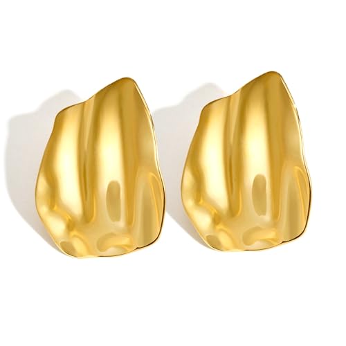 Bishilin Ohrringe Edelstahl Vergoldet Damen, Ohrstecker Gold Groß Geometrie Ohrringe Allergiefrei für Mädchen von Bishilin