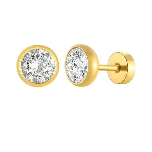 Bishilin Ohrringe Herren Edelstahl, Ohrstecker Nordisch 8MM mit Weiß Zirkonia Gold Ohrringe Nickelfrei Modeschmuck Bishilin Ohrringe Herren Edelstahl, Ohrstecker Nordisch 8MM mit Weiß Zirkonia Gold Ohrringe Nickelfrei Modeschmuck von Bishilin