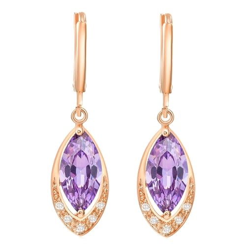 Bishilin Ohrringe Nickelfrei Damen Gold 585, Creolen Anhänger Tropfen mit Amethyst Hochzeit Ohrringe Creolen Allergiefrei in Bijouterie Bishilin Ohrringe Nickelfrei Damen Gold 585, Creolen Anhänger Tropfen mit Amethyst Hochzeit Ohrringe Creolen Allergiefrei in Bijouterie von Bishilin