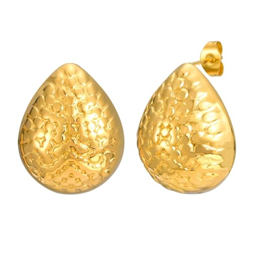 Bishilin Ohrstecker Edelstahl Vergoldet Damen, Ohrringe Mädchen Tropfen Gold Ohrstecker Nickelfrei in Bijouterie von Bishilin