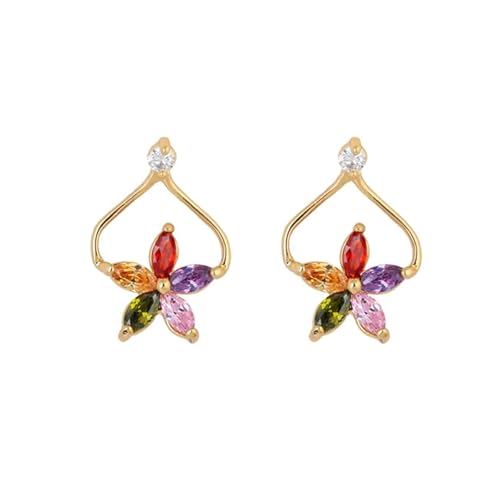 Bishilin Ohrstecker Gold 375 9K Echgold, Ohrringe Allergiefrei Damen Blume mit Bunten Turmaline Ohrstecker für Frauen Hochzeit Bishilin Ohrstecker Gold 375 9K Echgold, Ohrringe Allergiefrei Damen Blume mit Bunten Turmaline Ohrstecker für Frauen Hochzeit von Bishilin