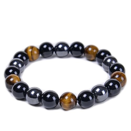 Bishilin Perlen Armbänder Herren, Chakra Armband Charm 10MM Tigerauge Hämatit Onyx Schwarz Armbänder Männer Personalisiert Verstellbar Bishilin Perlen Armbänder Herren, Chakra Armband Charm 10MM Tigerauge Hämatit Onyx Schwarz Armbänder Männer Personalisiert Verstellbar von Bishilin