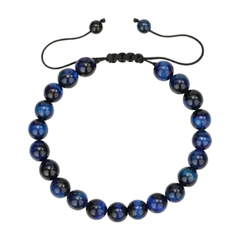 Bishilin Perlen Armband Paare, Perlenarmbänder Herren Damen 8MM Lapislazuli Charm Armband Chakra Personalisiert Verstellbar von Bishilin