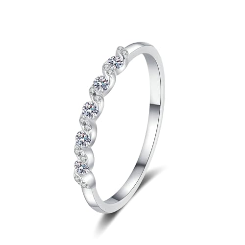 Bishilin Platin Ring Damen 950 Ehering, Hochzeitsringe Infinity mit Diamant 0.2ct Trauringe Ungewöhnlich Jahrestag Verlobung Ringe Frauen Gr.53 (16.9) von Bishilin
