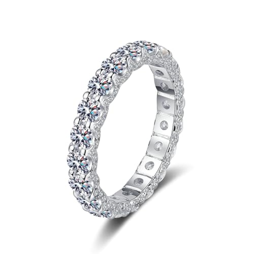 Bishilin Trauringe Damen Einzeln Weißgold 750, Frauen Ring mit Diamant 2.1ct Verlobungsringe Jahrestag Hochzeit Ringe Gr.53 (16.9) von Bishilin