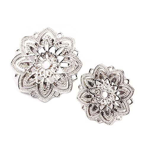 Bishilin Tunnel 6MM, Plugs Ohrringe Damen Edelstahl Blume Silber Piercing Tunnel Ohrringe Set von Bishilin