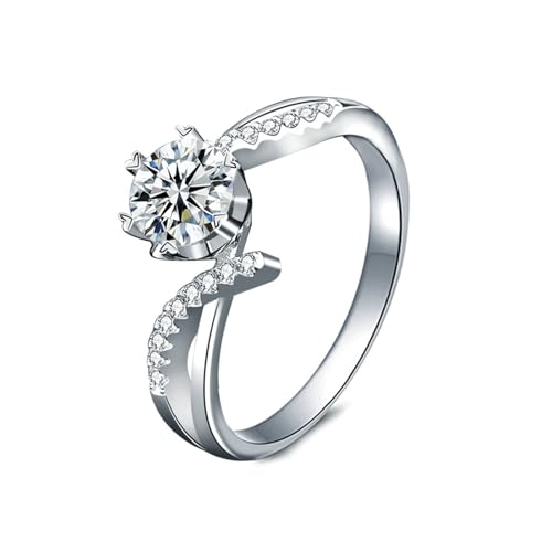 Bishilin Verlobungsring Damen Platin 950, Frauen Ringe Unendlich mit Diamant 1ct Trauringe Ungewöhnlich Jahrestag Hochzeit Ringe Gr.53 (16.9) von Bishilin