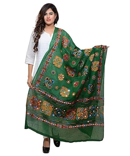 BishtHub Fashion Bestickte Kutch Arbeit Baumwolle gedruckt Dupatta für Damen, Grün , Large BishtHub Fashion Bestickte Kutch Arbeit Baumwolle gedruckt Dupatta für Damen, Grün , Large von BishtHub Fashion