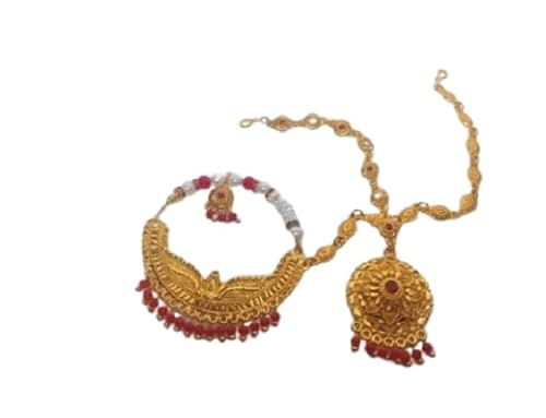 BishtHub Modischer Damen-Nasenring Uttarakhand Nath mit Maang Tikka, handgefertigt, Pahadi Nath, ethnische Brautkleidung BishtHub Modischer Damen-Nasenring Uttarakhand Nath mit Maang Tikka, handgefertigt, Pahadi Nath, ethnische Brautkleidung von BishtHub